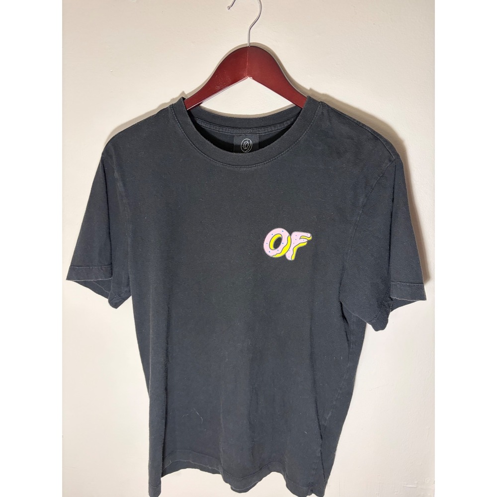 Odd Future OF Donut Logo Graphic T-Shirt Mens Black Short Sleeve Topten 95 M